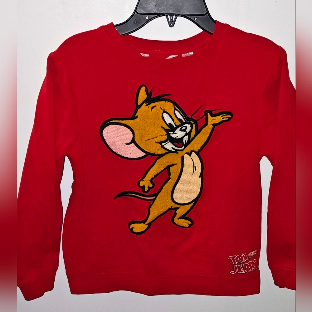 Red Tom & Jerry Pullover Sweatshirt top. Girls Size 10 From H&M  EUC